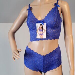Sexy Blue-Women-Party-Babydoll-Teddy Includes Top and Shorts Small ELE-099226